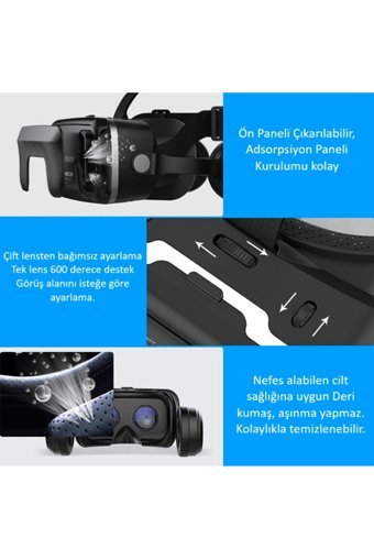 Vr Shinecon 3D Oyun Oynanabilen 5.5-7.2 inç Bluetooth 100 °C Sanal Gerçeklik Gözlükleri