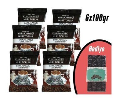 Kurukahveci Nuri Toplar Damla Sakızlı Çok Türk Kahvesi 6x100 gr