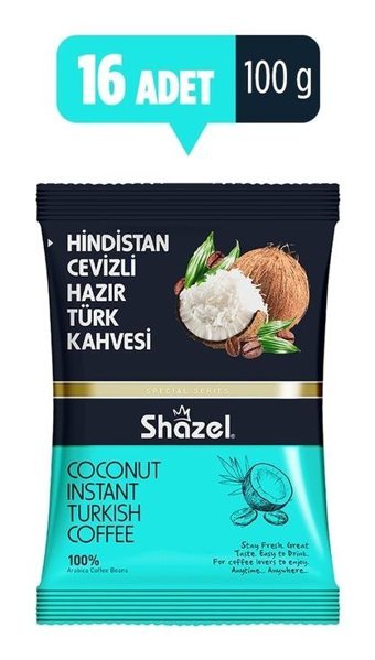 Shazel Hindistan Cevizli Türk Kahvesi 16x100 gr