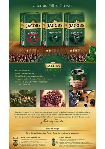 Kurukahveci Mehmet Efendi Sade Türk Kahvesi 250 gr + Jacobs Monarch Filtre Kahve 500 G