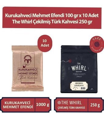Kurukahveci Mehmet Efendi Türk Kahvesi 10 x 100 G + The Whirl Çekilmiş Türk Kahvesi 250 G