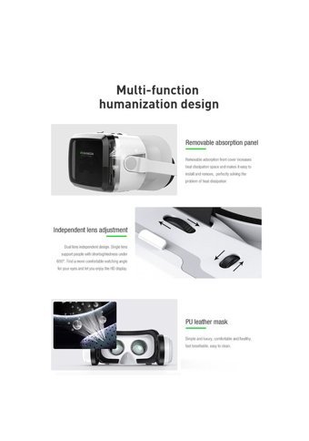 Vr Shinecon G04BS 3D 3.5-6.0 inç Bluetooth 100-120 °C Sanal Gerçeklik Gözlükleri