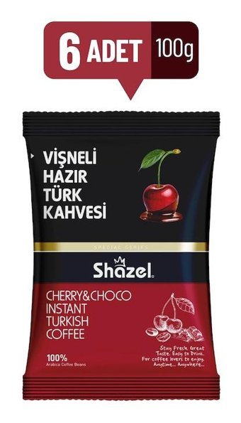 Shazel Vişneli Türk Kahvesi 6x100 gr