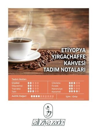 Ali Ziya Zade Etiyopya Yirgacheffe Sade Türk Kahvesi 3x250 gr