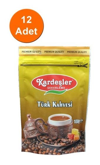 Kardeşler Şekerleme Sade Orta Kavrulmuş Türk Kahvesi 12x100 gr
