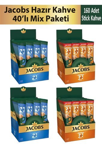 Jacobs 18 gr 4x40 Adet Hazır Kahve Mix Avantaj Paketi