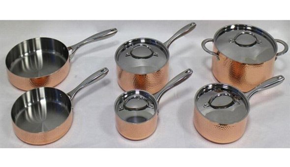 Berghoff 8500942 Gem 10 Parça Cam Kapaklı Bakalit Saplı Bakır Tencere Seti