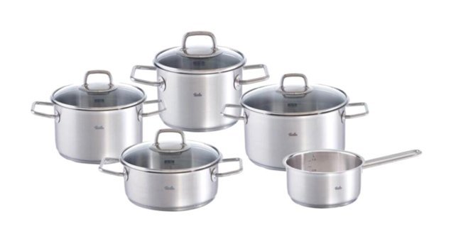 Fissler Viseo 9 Parça Cam Kapaklı Çelik Saplı Çelik Tencere Seti