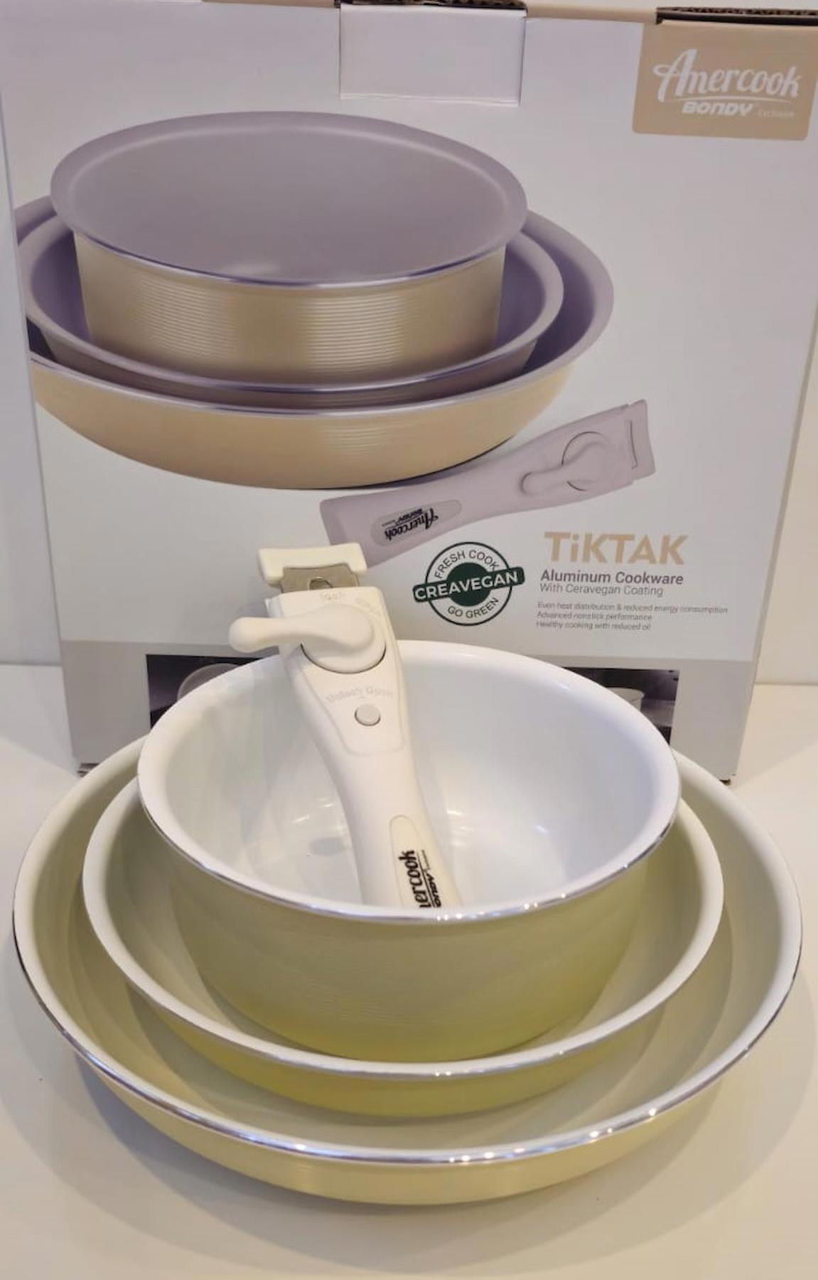 Amercook Bondy AB003 4 Parça Kapaklı Bakalit Saplı Alüminyum Tencere Seti