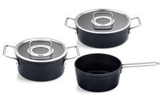 Fissler Adamant 5 Parça Çelik Kapaklı Çelik Saplı Alüminyum Tencere Seti