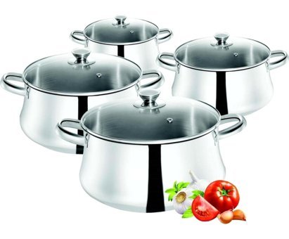 Tefal Classic 8 Parça Cam Kapaklı Çelik Saplı Çelik Tencere Seti