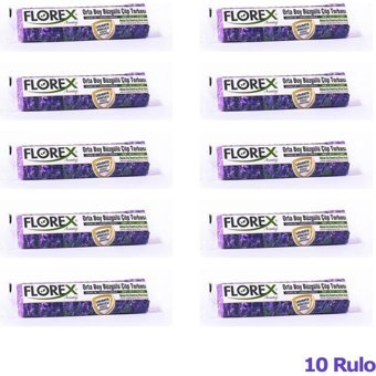 Florex Lavanta Kokulu Büzgülü Orta Boy 55x60 cm Çöp Poşeti 10x10 Adet Mor