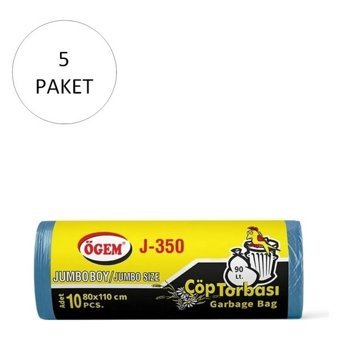 Ögem J-350 Jumbo Boy 80x110 cm Çöp Poşeti 5x10 Adet Mavi
