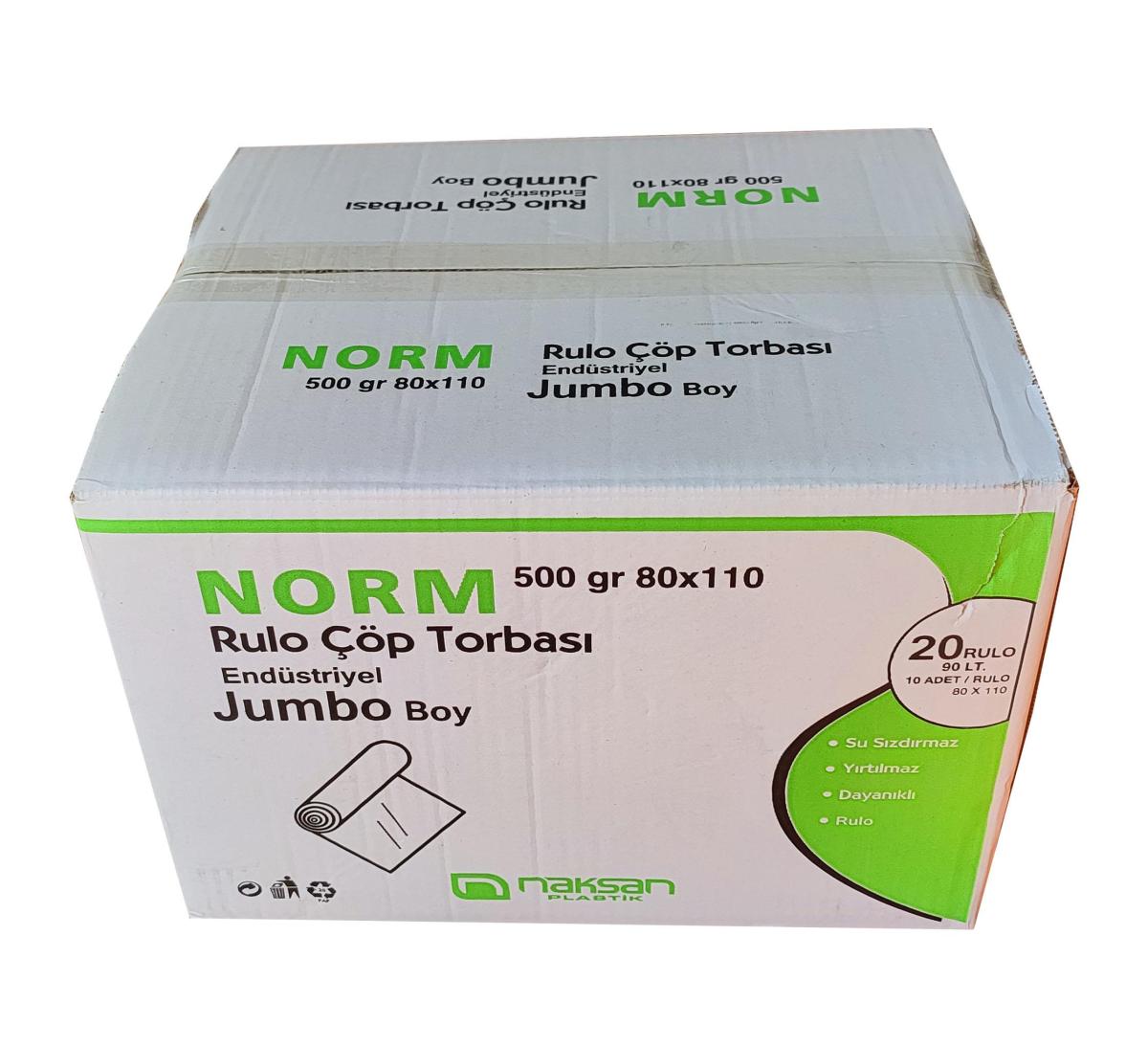 Norm Jumbo Boy 80x110 cm Çöp Poşeti Siyah