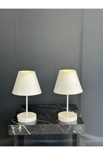 Fico Home Modern Metal Krem 2'li Metal Abajur