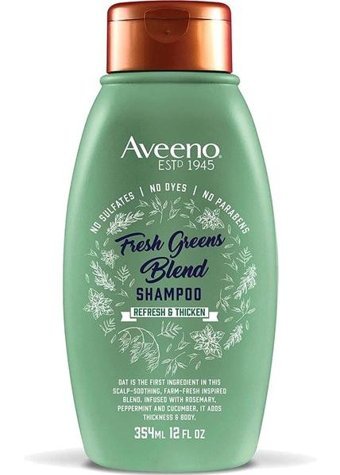 Aveeno Fresh Greens Blend Onarıcı Düz Saçlar İçin Parabensiz Kremsiz Şampuan Unisex Şampuanı 354 ml