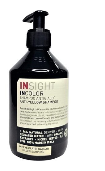 Insight Incolor Anti Yellow Boyalı Düz Saçlar İçin Parabensiz Kremsiz Şampuan Unisex Şampuanı 400 ml