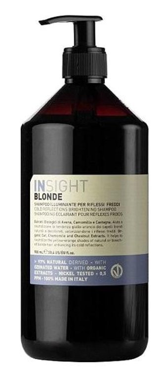 Insight Blonde Soğuk Yansıma Veren Boyalı Düz Saçlar İçin Parabensiz Kremsiz Şampuan Unisex Şampuanı 900 ml