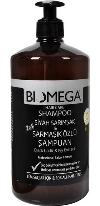 Biomega Onarıcı Düz Saçlar İçin Sarımsak Özlü Kremsiz Şampuan Unisex Şampuanı 1000 ml