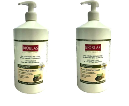 Bioblas Saç Dökülmesine Karşı Düz Saçlar İçin Sülfatsız Keratin Sarımsak Özlü Parabensiz Kremsiz Şampuan Unisex Şampuanı 2x1000 ml