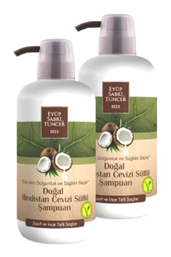 Eyüp Sabri Tuncer Göz Alıcı Dolgunluk Onarıcı Düz Saçlar İçin Hindistan Cevizli Kremsiz Şampuan Unisex Şampuanı 2x600 ml