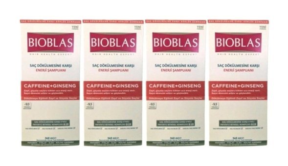 Bioblas Saç Dökülmesine Karşı Düz Saçlar İçin Sülfatsız Keratin Parabensiz Kremsiz Şampuan Unisex Şampuanı 4x360 ml
