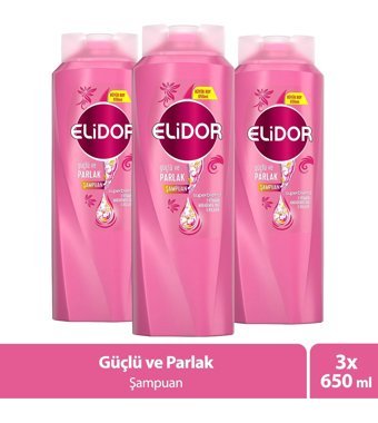 Elidor Güçlü ve Parlak Onarıcı Düz Saçlar İçin Keratin Makademia Yağı Kremsiz Şampuan Unisex Şampuanı 650 ml