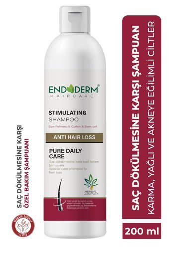 Endoderm Stimulating Saç Dökülmesine Karşı Düz Saçlar İçin Kremsiz Şampuan Unisex Şampuanı 200 ml