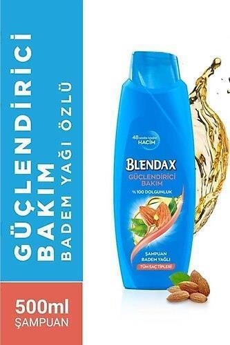 Blendax Onarıcı Düz Saçlar İçin Badem Yağı Kremsiz Şampuan Unisex Şampuanı 500 ml