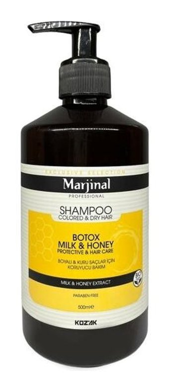 Marjinal Botox Milk & Honey Düz Saçlar İçin Parabensiz Kremsiz Şampuan Unisex Şampuanı 1000 ml