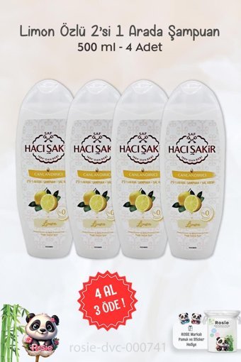 Hacı Şakir Canlandırıcı Arındırıcı Düz Saçlar İçin Limonlu Parabensiz Kremsiz Şampuan 2 si Bir Arada Unisex Şampuanı 500 ml