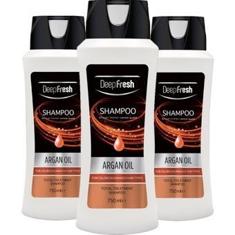 Deep Fresh Onarıcı Düz Saçlar İçin Argan Yağlı Kremsiz Şampuan Unisex Şampuanı 3x750 ml