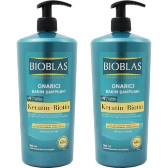 Bioblas Onarıcı İnce Telli Düz Saçlar İçin Sülfatsız Keratin Parabensiz Kremsiz Şampuan Unisex Şampuanı 2x900 ml
