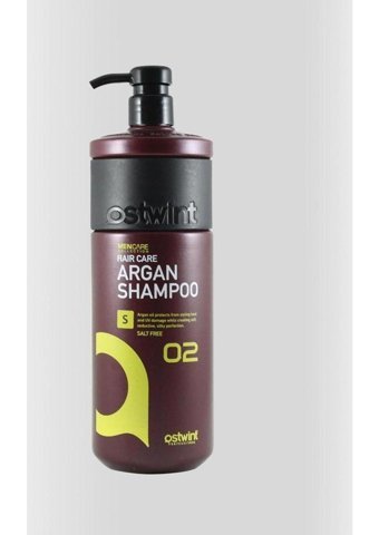 Ostwint Onarıcı Düz Saçlar İçin Tuzsuz Argan Yağlı Kremsiz Şampuan Unisex Şampuanı 3x1000 ml