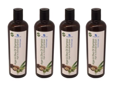 Hunca Onarıcı Düz Saçlar İçin Argan Yağlı Parabensiz Kremsiz Şampuan Unisex Şampuanı 4x700 ml