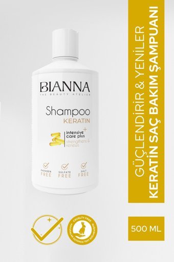 Bianna Onarıcı İnce Telli Düz Saçlar İçin Sülfatsız Keratin Kremsiz Şampuan Unisex Şampuanı 500 ml