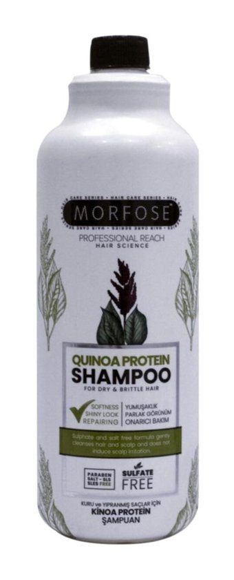 Morfose Kinoa Protein Kuru Düz Saçlar İçin Kremsiz Şampuan Unisex Şampuanı 1000 ml