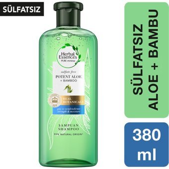 Herbal Essences Güçlendirici Arındırıcı Düz Saçlar İçin Sülfatsız Aloe Vera Parabensiz Kremsiz Şampuan Unisex Şampuanı 380 ml