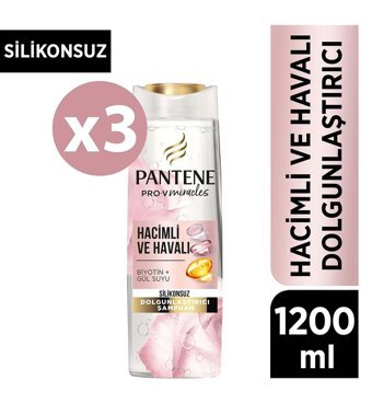 Pantene Hacimli ve Havalı Hacim Veren Arındırıcı Düz Saçlar İçin Kremsiz Şampuan Unisex Şampuanı 400 ml