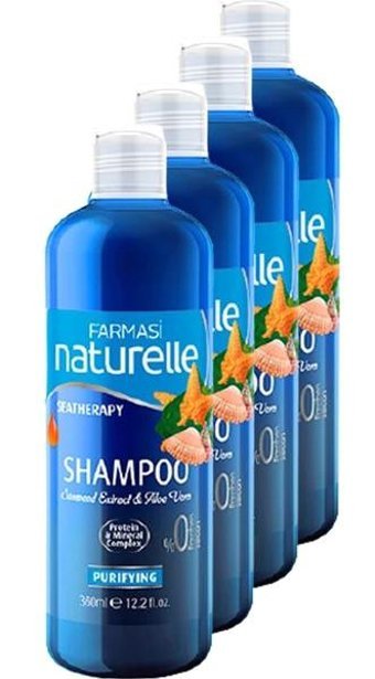 Farmasi Naturelle Sea Therapy Onarıcı Arındırıcı Düz Saçlar İçin Aloe Vera Kremsiz Şampuan Unisex Şampuanı 4x360 ml