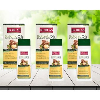 Bioblas Botanic Oils Onarıcı Düz Saçlar İçin Sülfatsız Keratin Argan Yağlı Parabensiz Kremsiz Şampuan Unisex Şampuanı 3x360 ml