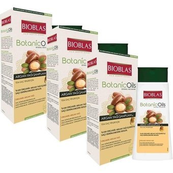 Bioblas Botanic Oils Onarıcı Düz Saçlar İçin Sülfatsız Keratin Argan Yağlı Parabensiz Kremsiz Şampuan Unisex Şampuanı 3x360 ml