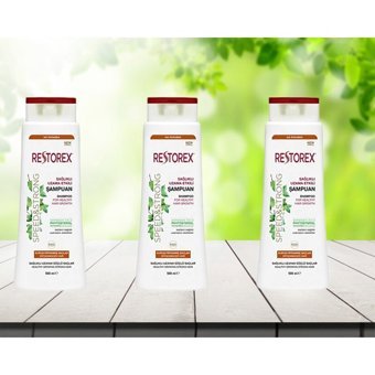Restorex Kuru Düz Saçlar İçin Parabensiz Kremsiz Şampuan Unisex Şampuanı 3x500 ml