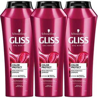 Gliss Color Protect Onarıcı Düz Saçlar İçin Kremsiz Şampuan Unisex Şampuanı 3x500 ml