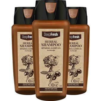 Deep Fresh Onarıcı Düz Saçlar İçin Zeytinyağlı Kremsiz Şampuan Unisex Şampuanı 3x500 ml