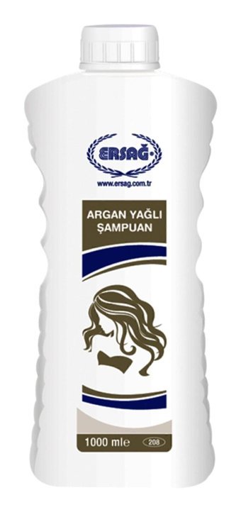 Ersağ Onarıcı Düz Saçlar İçin Sülfatsız Argan Yağlı Kremsiz Şampuan Unisex Şampuanı 1000 ml