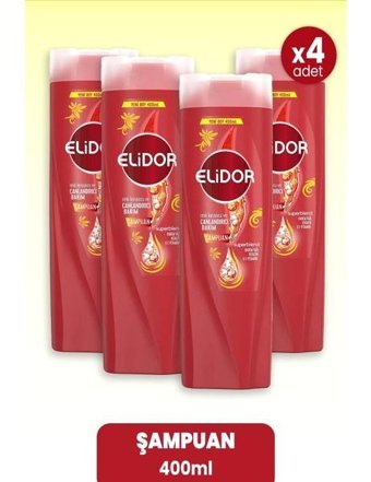 Elidor Superblend Renk Koruyucu Düz Saçlar İçin Kremsiz Şampuan Unisex Şampuanı 4x400 ml