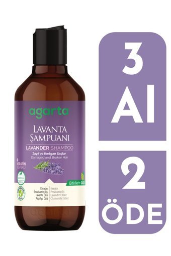 Agarta Yağ Dengeleyici Onarıcı Arındırıcı Düz Saçlar İçin Tuzsuz Sülfatsız Keratin Lavantalı Parabensiz Kremsiz Şampuan Unisex Şampuanı 400 ml