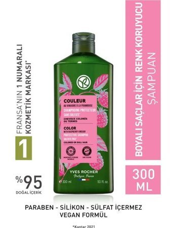 Yves Rocher Couleur Boyalı Düz Saçlar İçin Sülfatsız Parabensiz Kremsiz Şampuan Unisex Şampuanı 300 ml