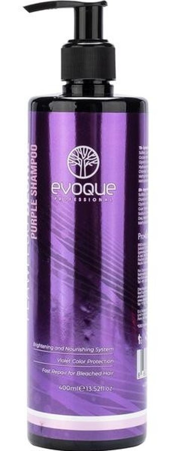 Evoque Silikonsuz Onarıcı Düz Saçlar İçin Parabensiz Kremsiz Şampuan Unisex Mor Şampuan 400 ml